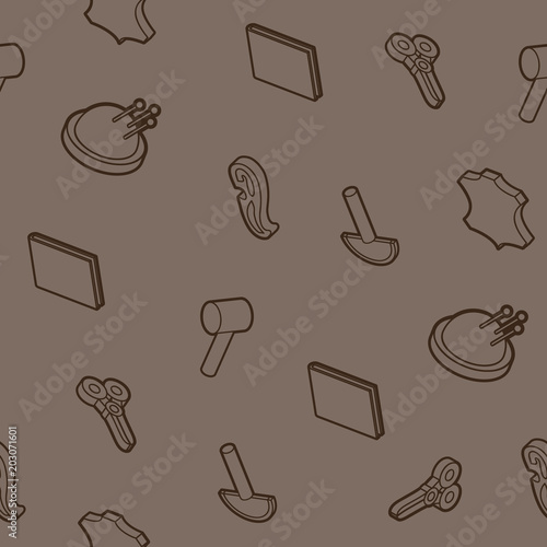 Tanner color outline isometric pattern