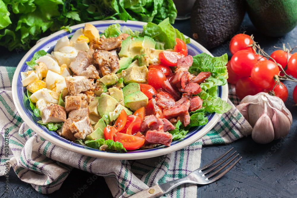 Healthy cobb salad with chicken Healthy cobb salad with chicken