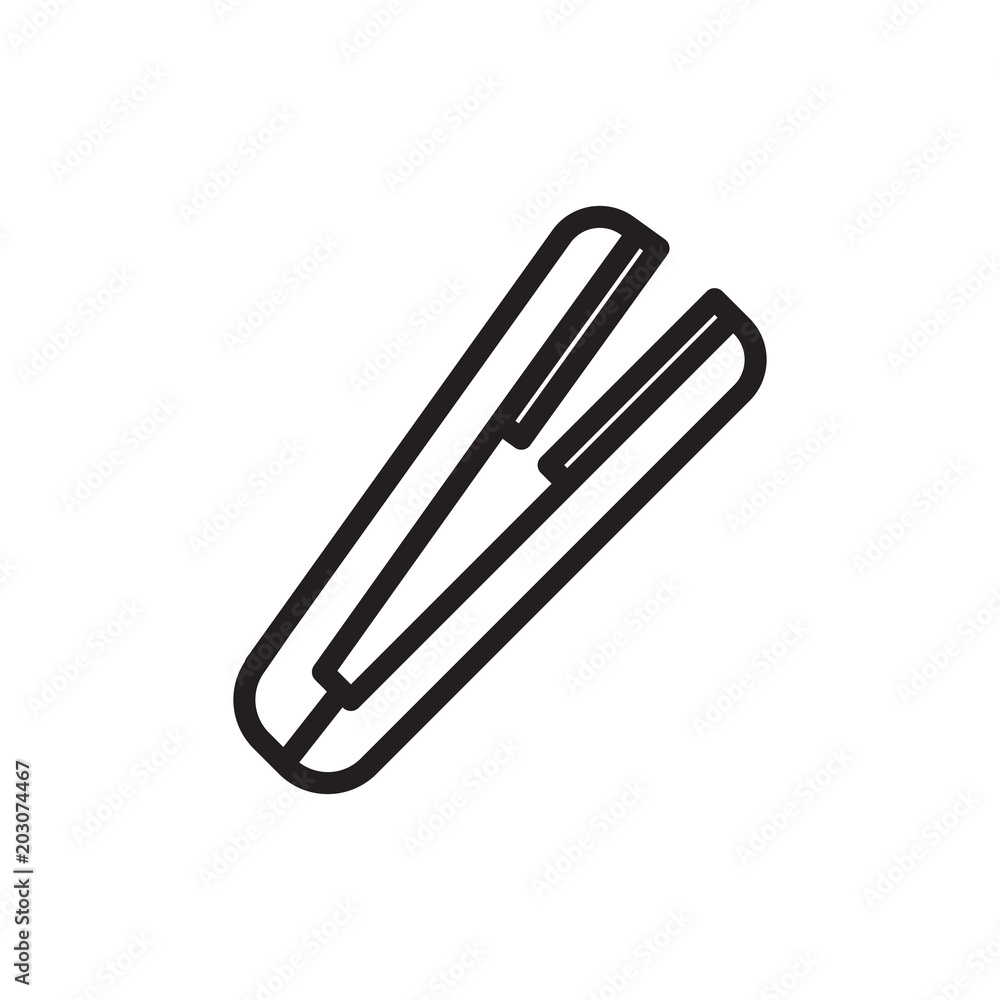 hair straightener outline vector icon. Modern simple isolated sign. Pixel perfect vector illustration for logo, website, mobile app and other designs