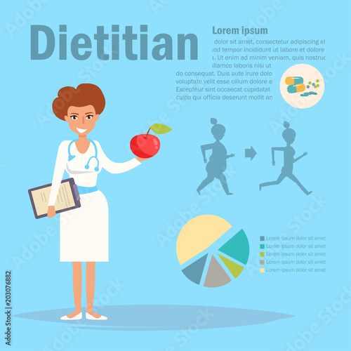 Dietitian Vector. Cartoon.