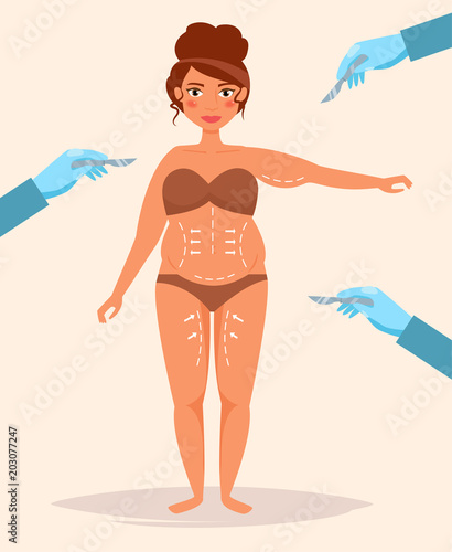 Plastic surgery Vector. Cartoon.