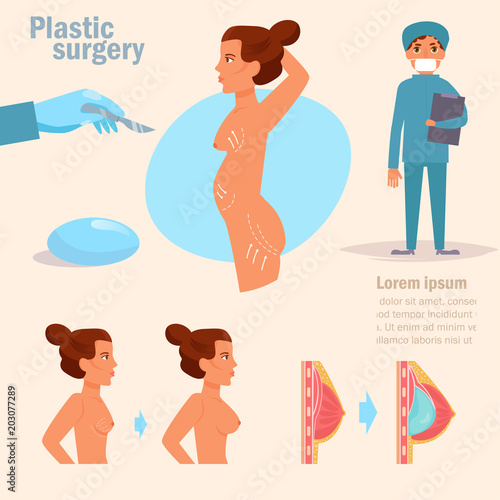 Plastic surgery Vector. Cartoon.