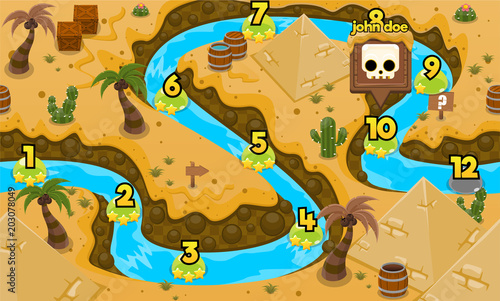 Ancient Egypt Game Level Map