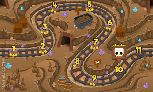 Underground Mine Game Level Map