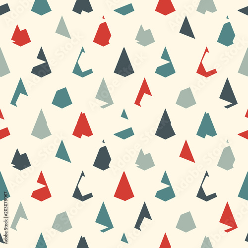 Seamless geometric pattern. Repeated mini triangles. Grunge scales or scallop texture. Kite shapes. Shabby digital paper