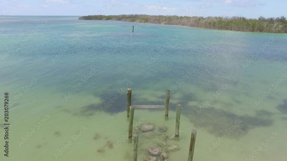 Clear water of the gulf seen from above in the Florida Keys Clear water of the gulf seen from above in the Florida Keys