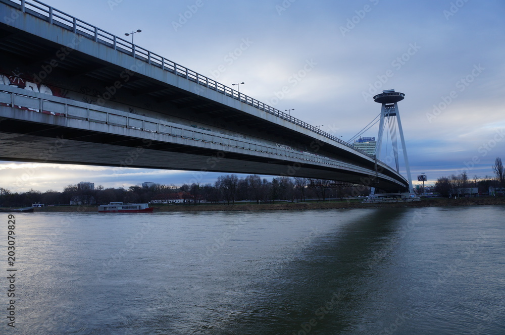 Bridge over the Danube. Bratislava Bridge over the Danube. Bratislava