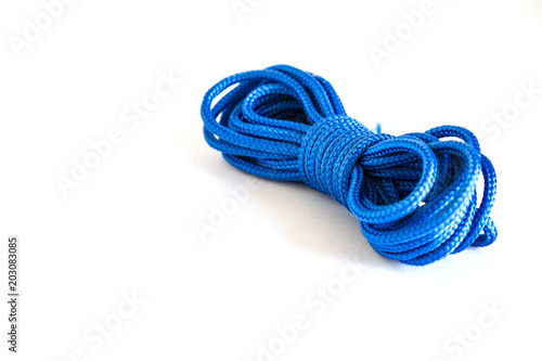 blue rope on white background