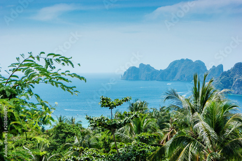 View of the island  Phi Phi Don  from the viewing point Thailand.