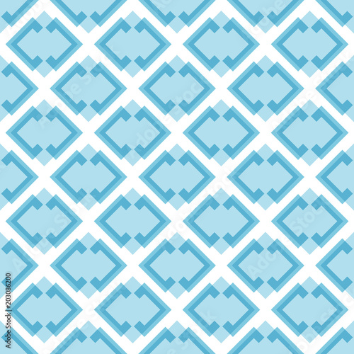 Blue vector seamless pattern. Geometric ornament