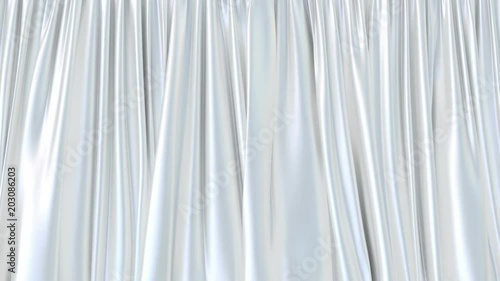3D animated intro of the pearly white window curtain, alpha matte is included