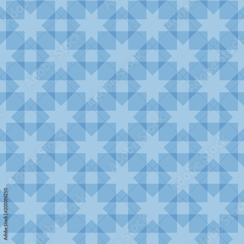 Blue vector seamless pattern. Geometric ornament