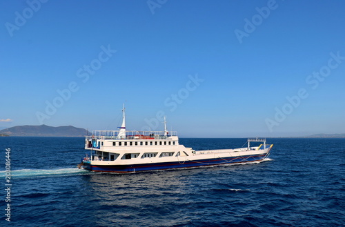 White ferry sailing in a sunny day © zonik1