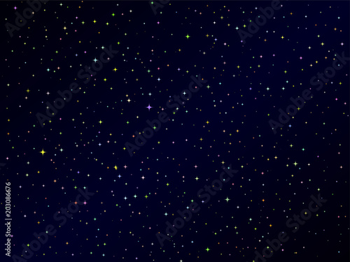 Multicolored milky way, the sky above us, illustration with stars, starry night sky