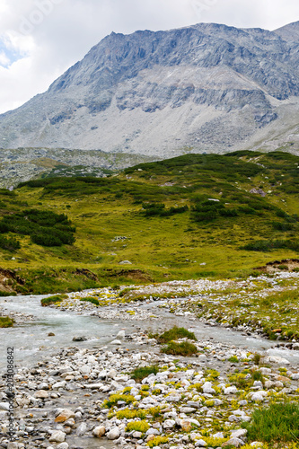 Mountain and glacier landscape in Tirol. Austria, region of Hintertux.