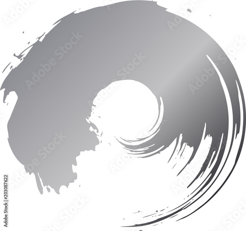 丸　円　銀　筆文字