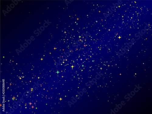 Multicolored milky way, the sky above us, vector illustration with stars, starry night sky