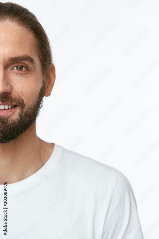 Obraz premium Handsome Man With Beautiful Face And Beard