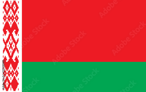 Flag of Belarus. Vector. Accurate dimensions, elements proportions and colors. Original and simple Belarus flag isolated vector in official colors and Proportion Correctly.