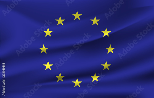 European Union flag , EU flag in Vector Illustration