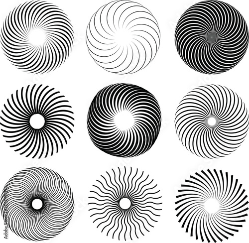 Abstract Black Spiral Element