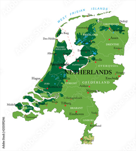 Netherlands relief map photo