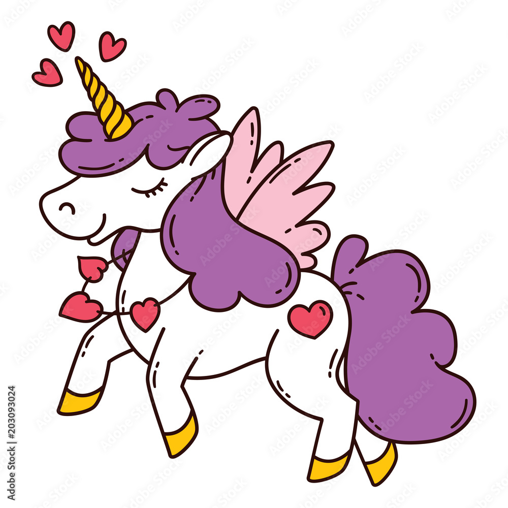 Unicorn with wings and heart. Unicorn with wings and heart.