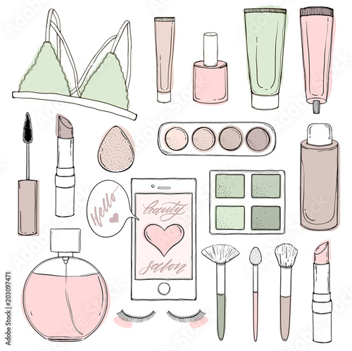 Printed products for a beauty shop and cosmetics, for bloggers and sites.