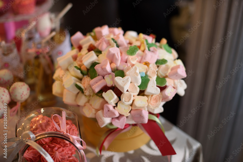 Dessert table for a party with food decoration Dessert table for a party with food decoration