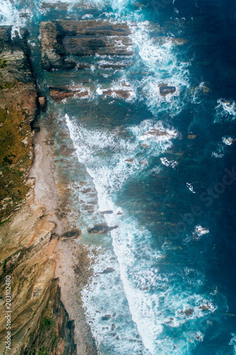 Aerial view of some cliffs in Asturias, north of Spain