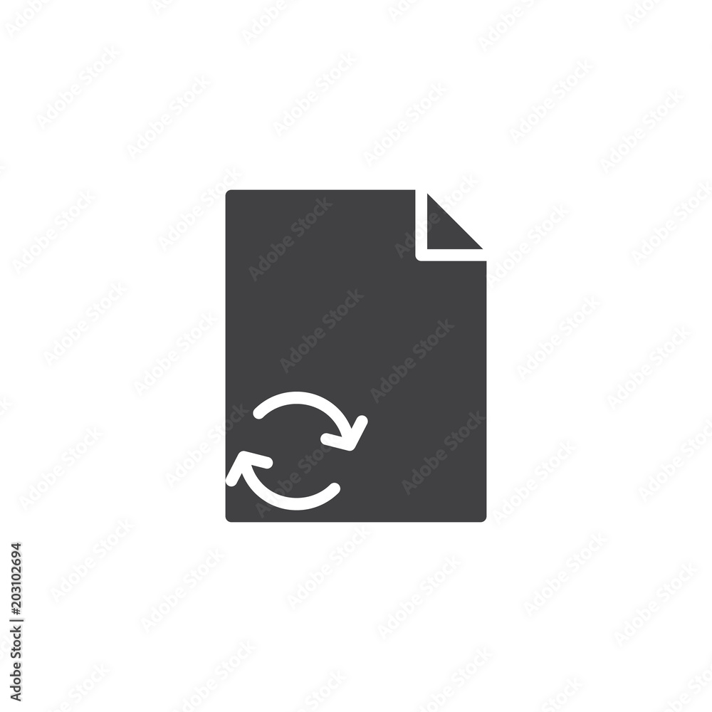 Fototapeta premium Reload file vector icon. filled flat sign for mobile concept and web design. Refresh document simple solid icon. Symbol, logo illustration. Pixel perfect vector graphics