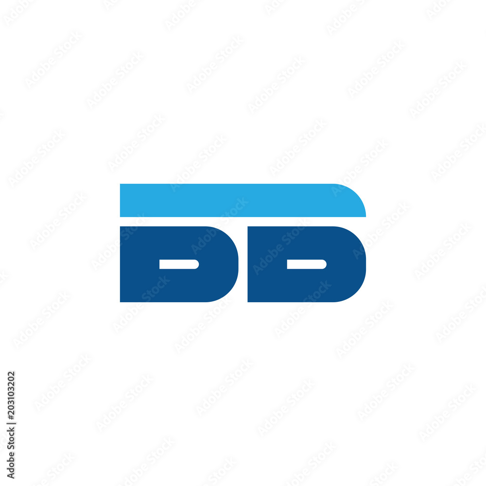 Initial letter BB, straight linked line bold logo, simple flat blue colors Initial letter BB, straight linked line bold logo, simple flat blue colors