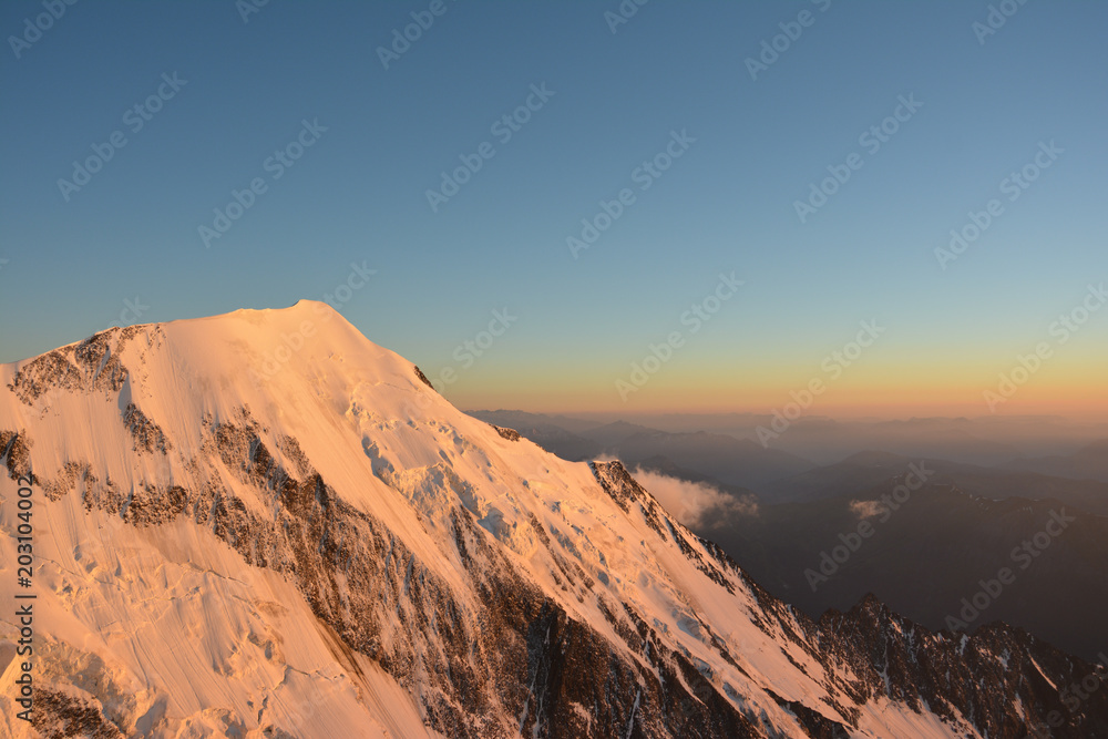 Sunsett over Mont Blanc massif