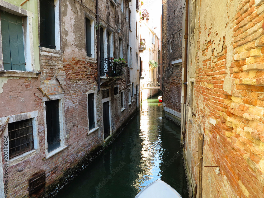 20.06.2017, Venice, Italy: View of historic buildings and canals