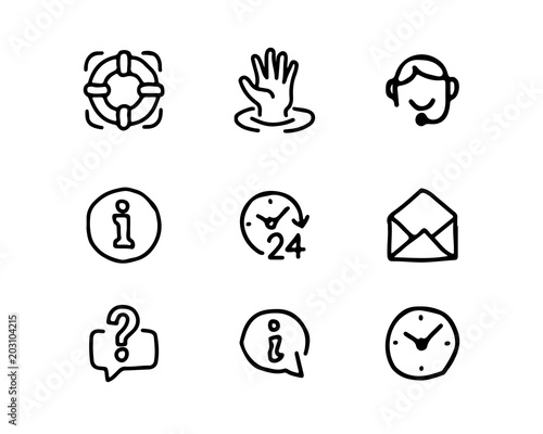 information hand drawn icon set design illustration, hand drawn style design, designed web and app