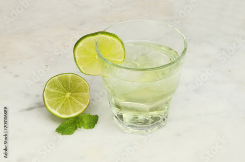 Lime juice in a tumbler