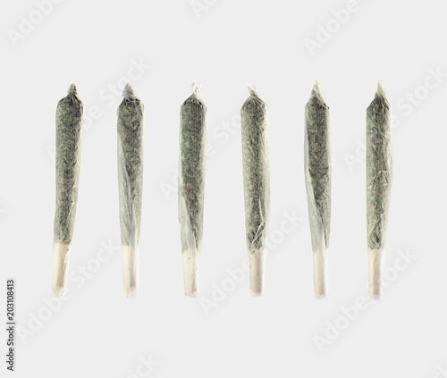 Pre-Rolled Marijuana Cigarette Set - Joints- Isolated