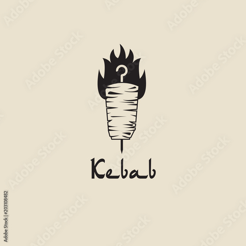 Doner kebab logo templates. Vector creative labels for Turkish and Arabian fast food restaurant.