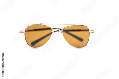 isolated vintage sunglasses on white background with copy space. image for accessory, equipment, retro, fashion concept