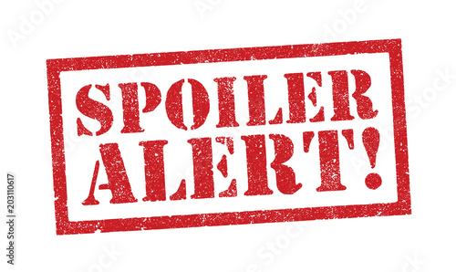 Vector illustration of the word Spoiler Alert in red ink stamp