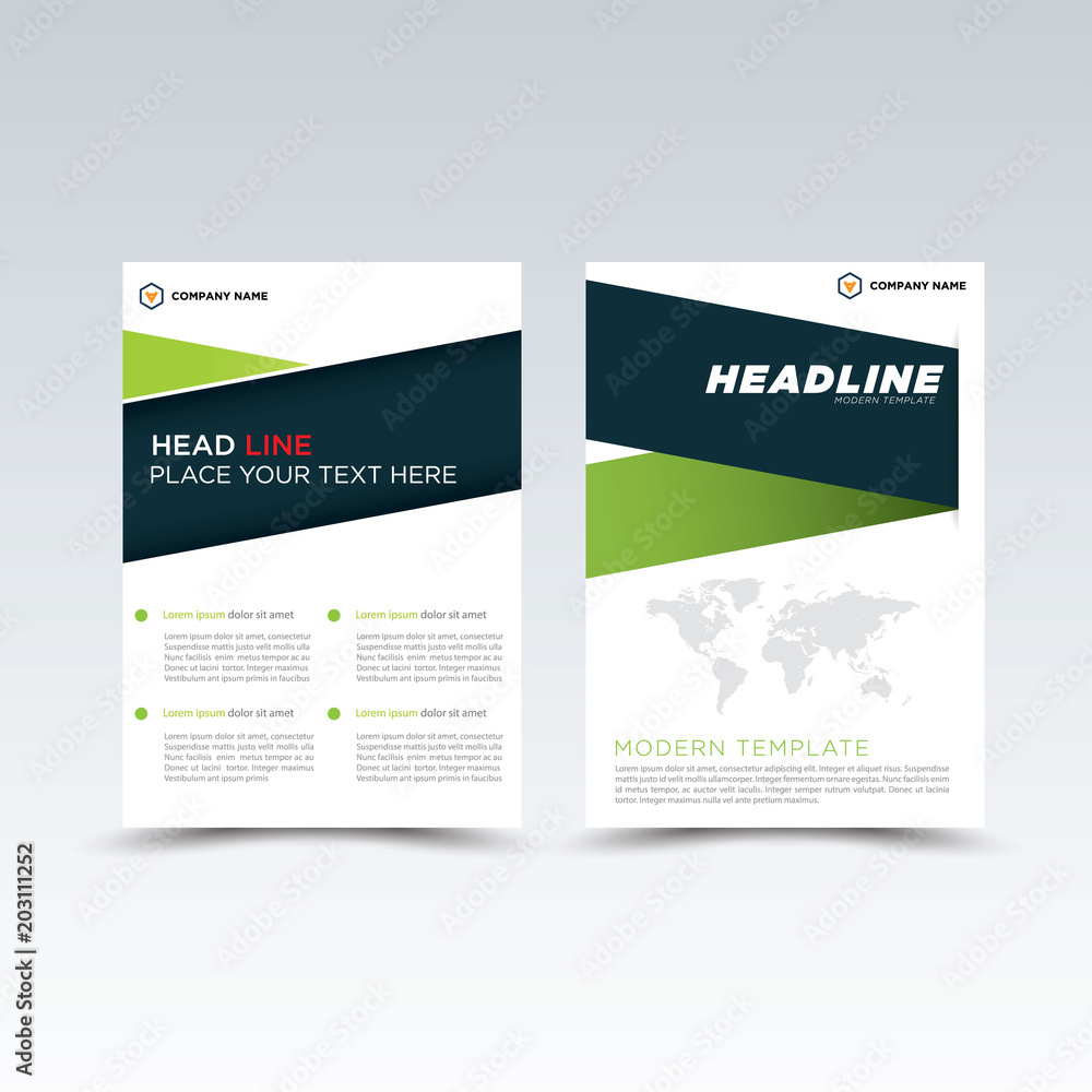 Vector Brochure Flyer design Layout template, size A4, Front page and back page, infographics.