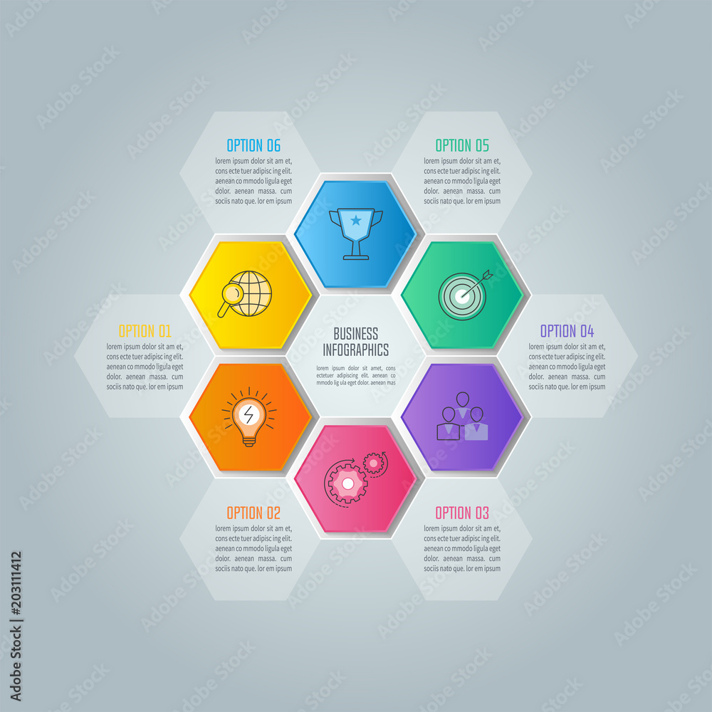 infographic design business concept with 6 options, parts or processes. infographic design business concept with 6 options, parts or processes.