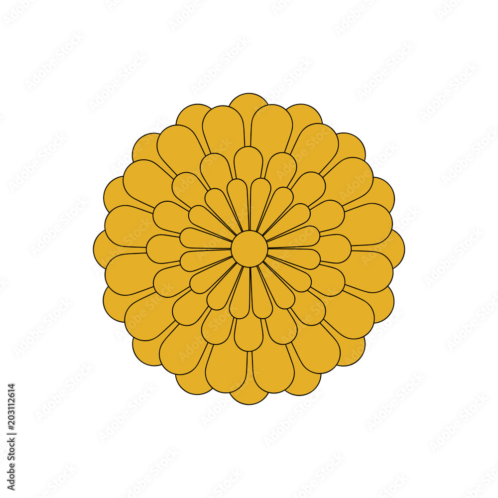 Flower icon, flower chrysanthemum - obrazy, fototapety, plakaty 