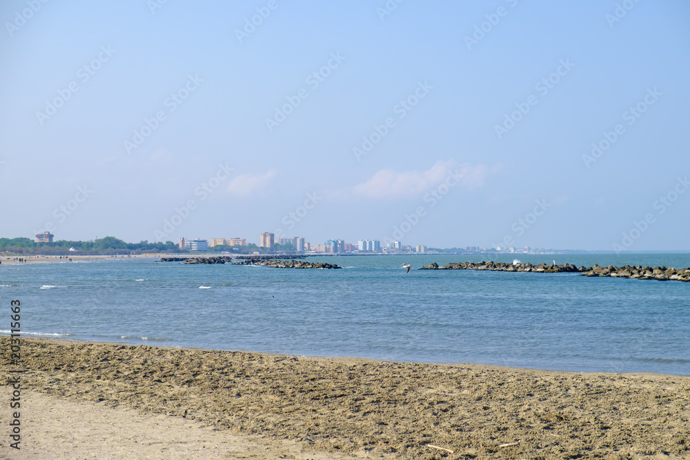 Landscape of Adriatic coast from Porto Garibaldi