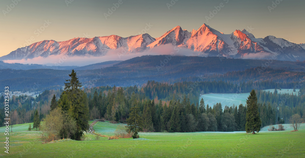 Fototapeta premium Panoramiczny widok na tatrzańskie mounains