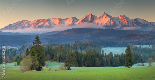 Panoramic view of Tatra mounains photo