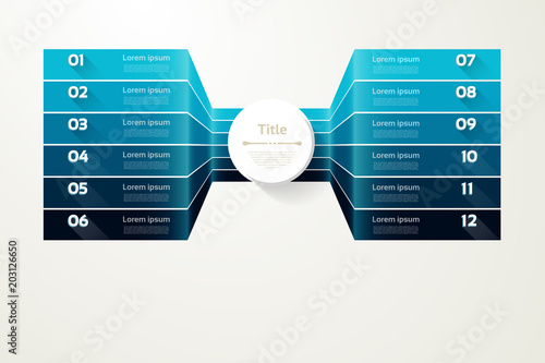 Vector progress background. Template for diagram, graph, presentation and chart. Business concept with 12 options, parts, steps or processes. Abstract background. eps 10