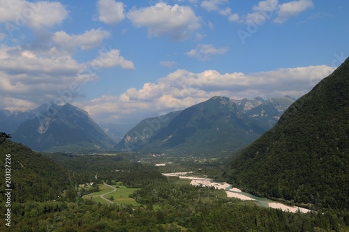 Slowenien  Aussicht vom Boka Wasserfall
