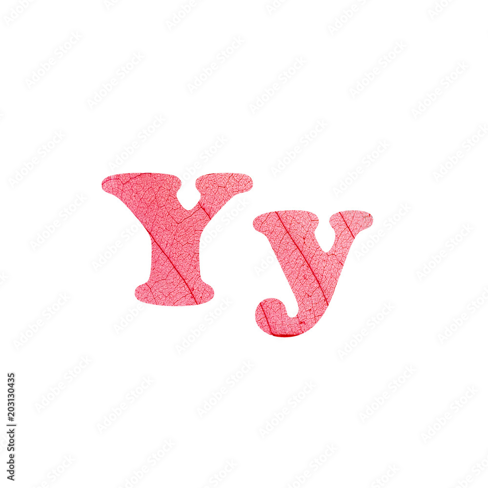 Leaf alphabet textured letter in a 3D illustration on a white background Leaf alphabet textured letter in a 3D illustration on a white background