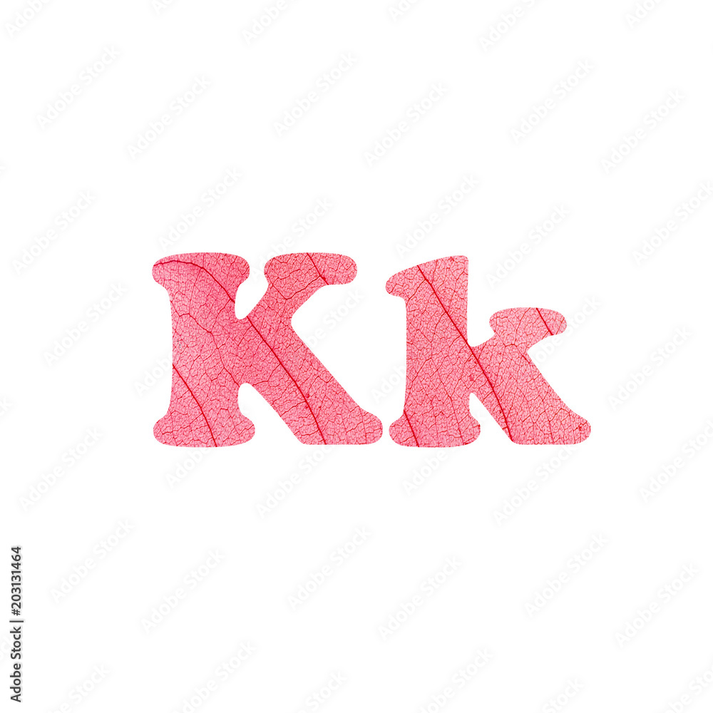Leaf alphabet textured letter in a 3D illustration on a white background Leaf alphabet textured letter in a 3D illustration on a white background